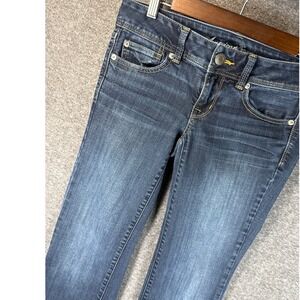 American Eagle Slim Boot Super Stretch Dark Wash Jeans Womens Size 4 Regular EUC